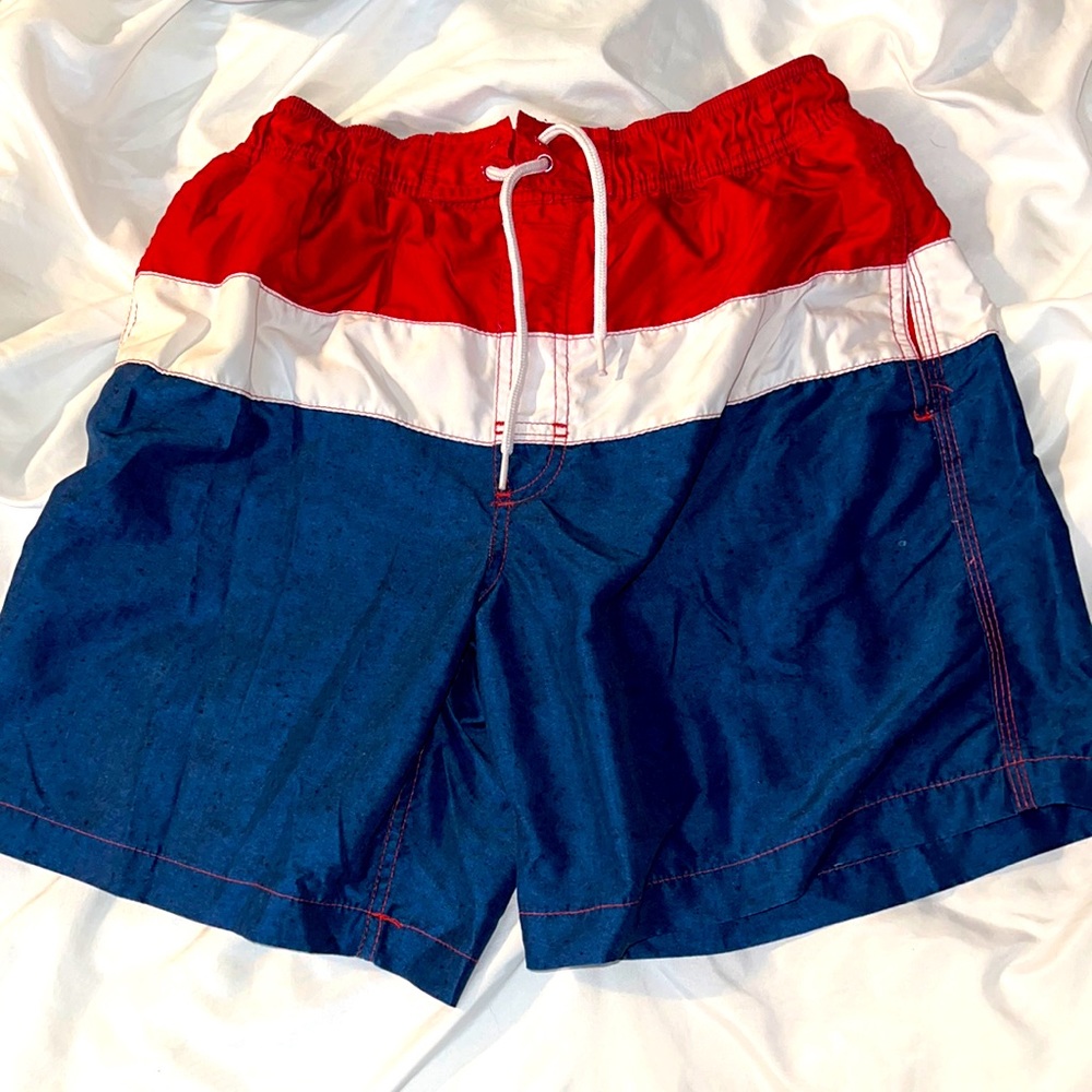 Basic Editions Patriotic Swim Shorts